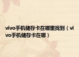 vivo手機(jī)儲(chǔ)存卡在哪里找到（vivo手機(jī)儲(chǔ)存卡在哪）