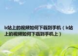 b站上的視頻如何下載到手機(jī)（b站上的視頻如何下載到手機(jī)上）
