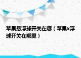 蘋果懸浮球開關在哪（蘋果x浮球開關在哪里）