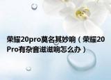 榮耀20pro莫名其妙響（榮耀20Pro有雜音滋滋響怎么辦）