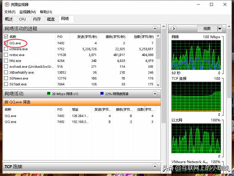 使用Windows資源監(jiān)視器，查詢對(duì)方QQ IP地址