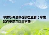 蘋(píng)果軟件更新在哪里查看（蘋(píng)果軟件更新在哪里更新）