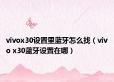 vivox30設(shè)置里藍(lán)牙怎么找（vivo x30藍(lán)牙設(shè)置在哪）