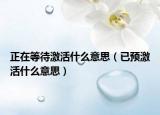 正在等待激活什么意思（已預(yù)激活什么意思）