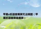 蘋果x聽語音黑屏無法喚醒（蘋果聽語音屏幕黑屏）