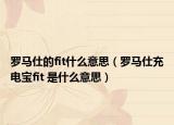 羅馬仕的fit什么意思（羅馬仕充電寶fit 是什么意思）