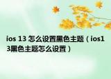 ios 13 怎么設(shè)置黑色主題（ios13黑色主題怎么設(shè)置）