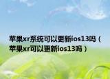 蘋果xr系統(tǒng)可以更新ios13嗎（蘋果xr可以更新ios13嗎）