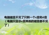 電腦磁盤不見了只剩一個c盤和d盤（電腦只顯示c盤其他的磁盤都不見了）