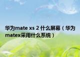 華為mate xs 2 什么屏幕（華為matex采用什么系統(tǒng)）