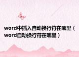 word中插入自動(dòng)換行符在哪里（word自動(dòng)換行符在哪里）