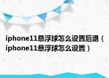 iphone11懸浮球怎么設(shè)置后退（iphone11懸浮球怎么設(shè)置）