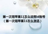 第一次用蘋果11怎么設(shè)置id賬號(hào)（第一次用蘋果11怎么激活）