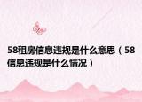 58租房信息違規(guī)是什么意思（58信息違規(guī)是什么情況）