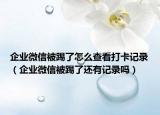 企業(yè)微信被踢了怎么查看打卡記錄（企業(yè)微信被踢了還有記錄嗎）