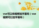 vue可以給視頻加字幕嗎（vue視頻可以加字幕嗎）