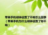 蘋(píng)果手機(jī)鬧鐘設(shè)置了不響怎么回事（蘋(píng)果手機(jī)為什么鬧鐘設(shè)置了卻不響）