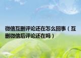 微信互刪評(píng)論還在怎么回事（互刪微信后評(píng)論還在嗎）