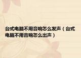 臺式電腦不用音響怎么發(fā)聲（臺式電腦不用音響怎么出聲）