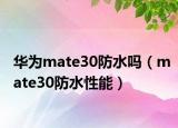 華為mate30防水嗎（mate30防水性能）
