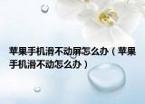 蘋(píng)果手機(jī)滑不動(dòng)屏怎么辦（蘋(píng)果手機(jī)滑不動(dòng)怎么辦）