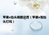 蘋果x抬頭喚醒設置（蘋果x有抬頭燈嗎）