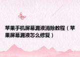 蘋果手機(jī)屏幕漏液消除教程（蘋果屏幕漏液怎么修復(fù)）