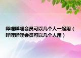 嗶哩嗶哩會員可以幾個人一起用（嗶哩嗶哩會員可以幾個人用）
