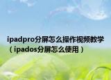 ipadpro分屏怎么操作視頻教學(xué)（ipados分屏怎么使用）