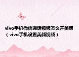 vivo手機微信通話視頻怎么開美顏（vivo手機設置美顏視頻）