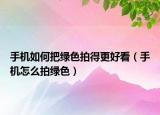 手機(jī)如何把綠色拍得更好看（手機(jī)怎么拍綠色）