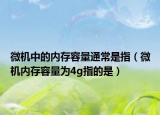 微機中的內(nèi)存容量通常是指（微機內(nèi)存容量為4g指的是）