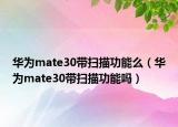 華為mate30帶掃描功能么（華為mate30帶掃描功能嗎）