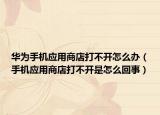 華為手機(jī)應(yīng)用商店打不開怎么辦（手機(jī)應(yīng)用商店打不開是怎么回事）