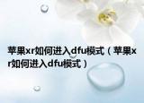 蘋果xr如何進(jìn)入dfu模式（蘋果xr如何進(jìn)入dfu模式）
