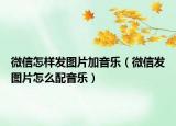 微信怎樣發(fā)圖片加音樂（微信發(fā)圖片怎么配音樂）