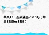 蘋果13一買來就是ios15嗎（蘋果13是ios15嗎）