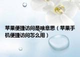 蘋(píng)果便捷訪問(wèn)是啥意思（蘋(píng)果手機(jī)便捷訪問(wèn)怎么用）