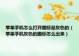 蘋(píng)果手機(jī)怎么打開(kāi)圖標(biāo)是灰色的（蘋(píng)果手機(jī)灰色的圖標(biāo)怎么出來(lái)）