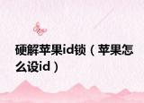 硬解蘋果id鎖（蘋果怎么設(shè)id）