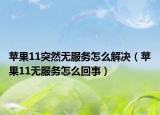 蘋果11突然無服務怎么解決（蘋果11無服務怎么回事）