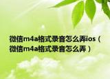 微信m4a格式錄音怎么弄ios（微信m4a格式錄音怎么弄）