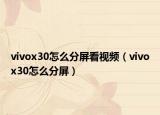 vivox30怎么分屏看視頻（vivox30怎么分屏）