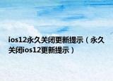 ios12永久關閉更新提示（永久關閉ios12更新提示）