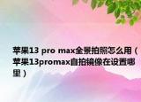 蘋果13 pro max全景拍照怎么用（蘋果13promax自拍鏡像在設(shè)置哪里）