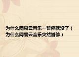 為什么網(wǎng)易云音樂一暫停就沒了（為什么網(wǎng)易云音樂突然暫停）