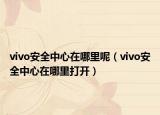 vivo安全中心在哪里呢（vivo安全中心在哪里打開）