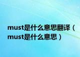 must是什么意思翻譯（must是什么意思）