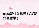 max是什么意思（AV是什么意思）