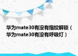 華為mate30有沒有指紋解鎖（華為mate30有沒有呼吸燈）